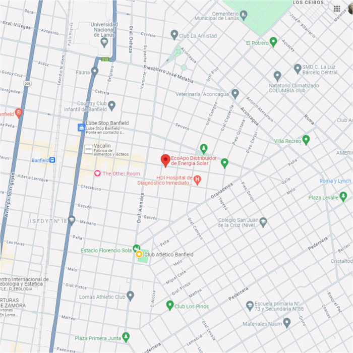 Mapa de la sucursal EcoApo en Banfield - abrir en Google Maps